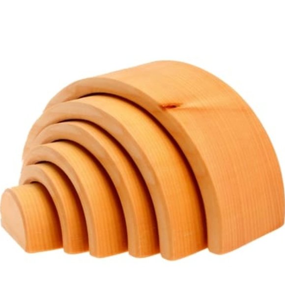 NWT Grimm's Wooden Toys Natural Rainbow Arches Tunnel - Picture 1 of 1